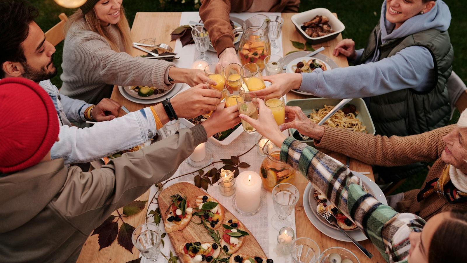 Family Doing a Thanksgiving Toasts